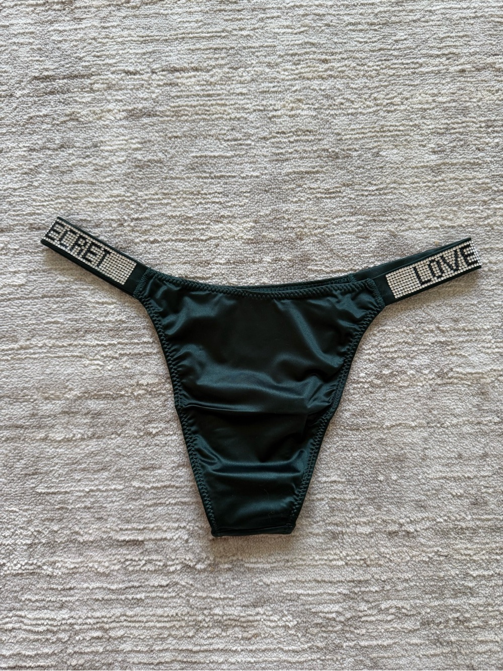 Love Secret Rhinestone Strap Dark Green Panty (Size Small) - Picture 3 of 3